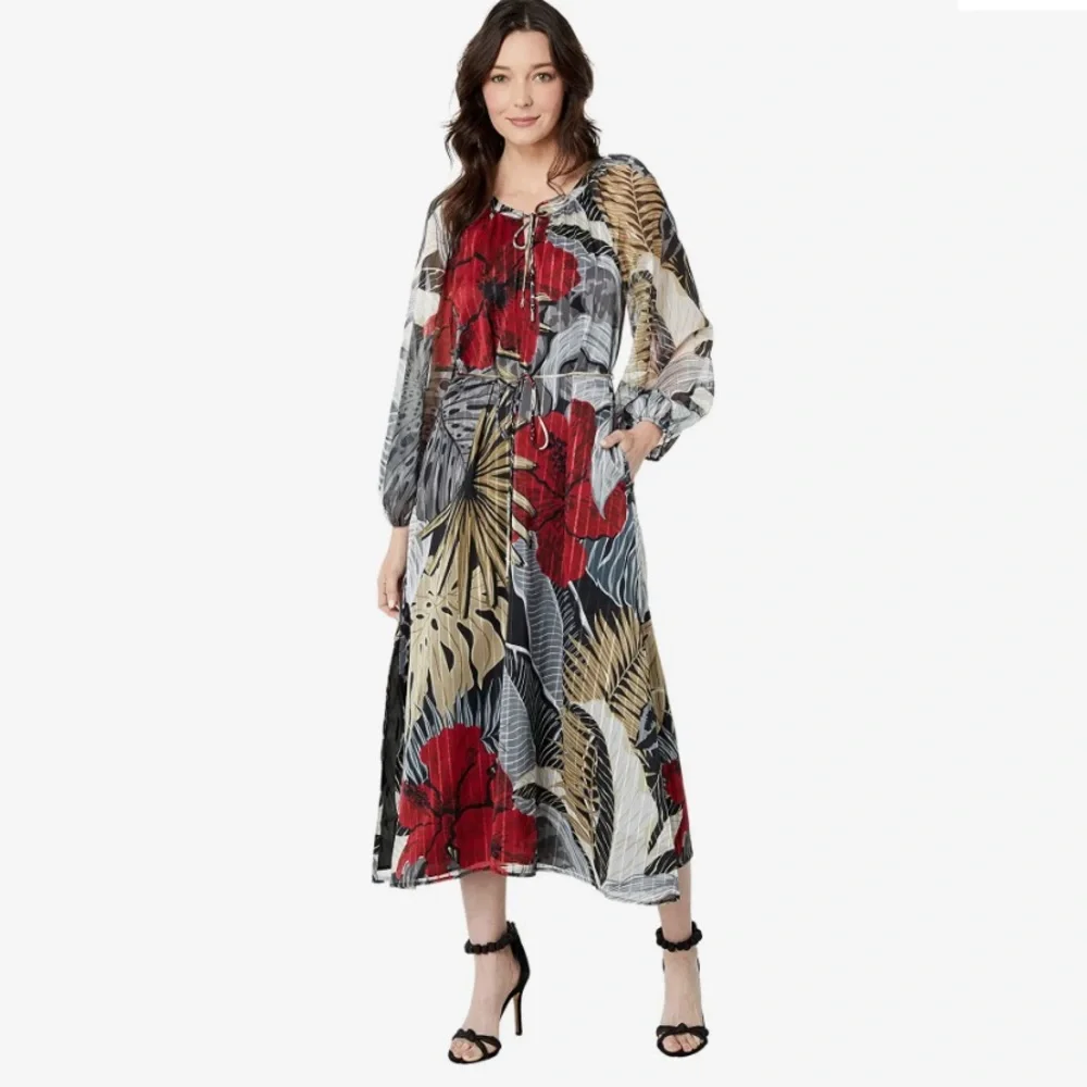 NWT TOMMY BAHAMAHibiscus Romance Midi Dress - Picture 6 of 11